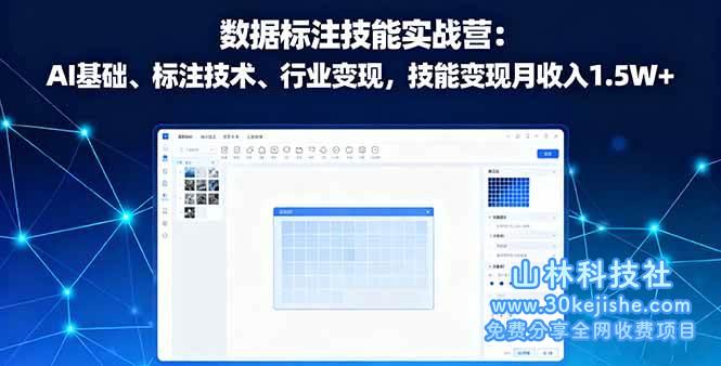 （第14期）数据标注技能实战营：AI基础、标注技术、行业变现，技能变现月收入1.5W+！-山林科技社