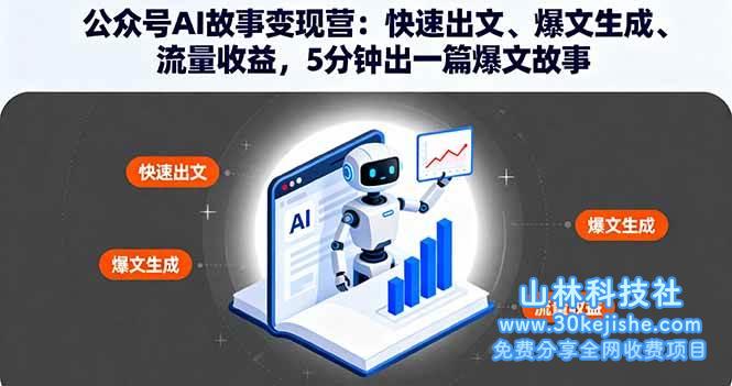 （第30期）公众号AI故事变现营：快速出文、爆文生成、流量收益，5分钟出一篇爆文故事！-山林科技社