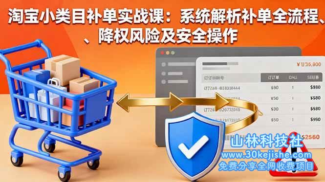 （第47期）淘宝小类目补单实战课：系统解析补单全流程、降权风险及安全操作！-山林科技社