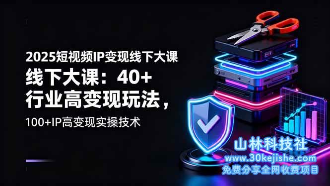 （第117期）2025短视频IP变现线下大课：40+行业高变现玩法，100+IP高变现实操技术！-山林科技社