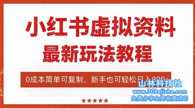 （第43期）小红书虚拟资料项目：最新搜索流变现玩法，0成本简单可复制！-山林科技社