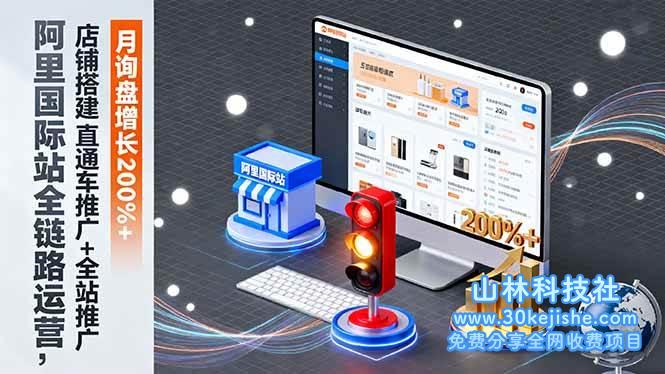 （第195期）阿里国际站全链路运营，店铺搭建+直通车推广+全站推广，月询盘增长200%+！-山林科技社