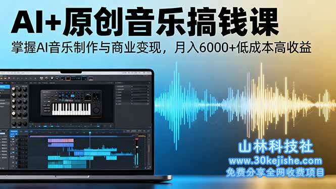 （第87期）AI+原创音乐搞钱课：掌握AI音乐制作与商业变现，月入6000+低成本高收益！-山林科技社