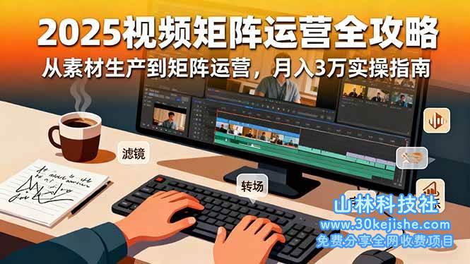 (第118期)2025短视频矩阵运营全攻略:从素材生产到矩阵运营,月入3万实操指南!-山林科技社