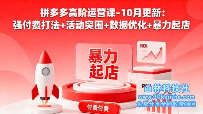 （第104期）拼多多高阶运营课-10月更新：强付费打法+活动突围+数据优化+暴力起店！-山林科技社