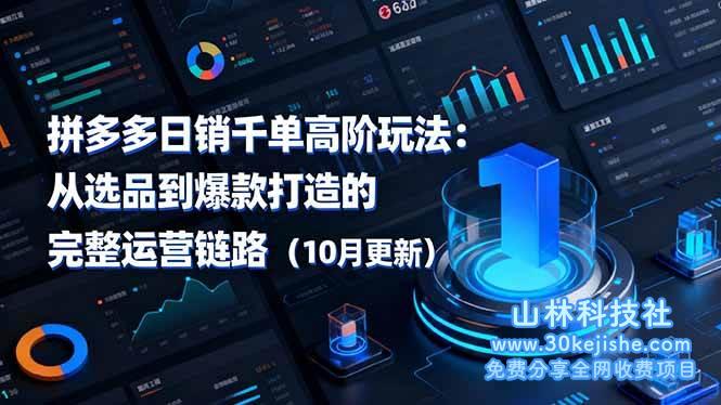 (第103期)拼多多日销千单高阶玩法:从选品到爆款打造的完整运营链路(10月更新)!-山林科技社