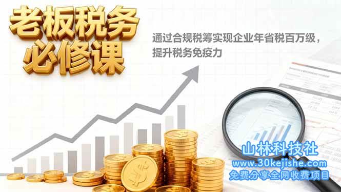 (第177期)老板税务必修课,通过合规税筹实现企业年省税百万级,提升税务免疫力!-山林科技社