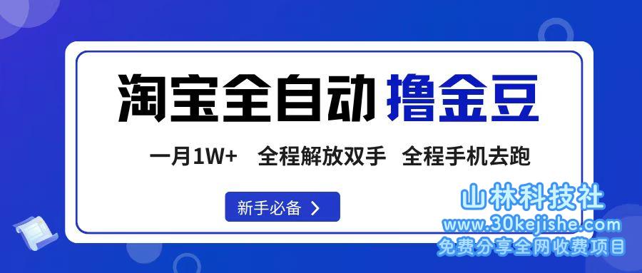 （第11期）淘宝菜鸟全自动撸金豆，轻松月入1W+，全程手机去跑，操作简单！-山林科技社
