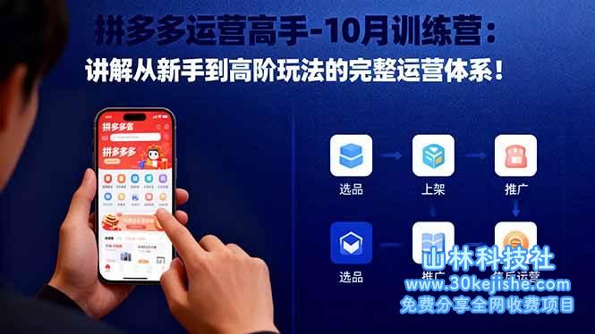 (第152期)拼多多运营高手-10月训练营:讲解从新手到高阶玩法的完整运营体系!-山林科技社