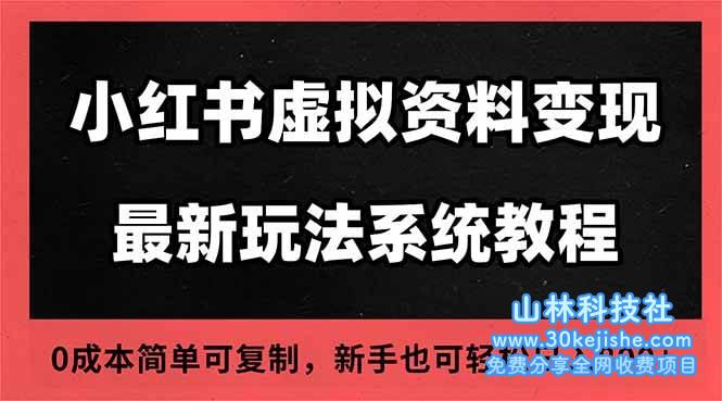 (第90期)2025小红书虚拟资料最新开店运营教程,搜索流变现玩法!-山林科技社