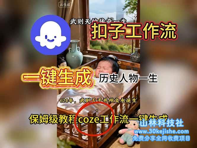 (第178期)用扣子工作流一键生成历史人物一生视频搭建教程!-山林科技社