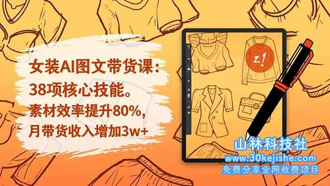 (第174期)女装AI图文带货课:38项核心技能,素材效率提升80%,月带货收入增加3w+!-山林科技社
