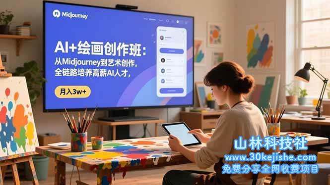 (第145期)AI+绘画创作班:从Midjourney到艺术创作,全链路培养高薪AI人才,月入3w+!-山林科技社