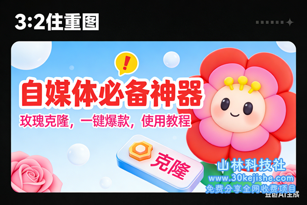 （第110期）玫瑰克隆神器，AI鲁大魔，自媒体必备的软件，一键爆款工具，详细教程！-山林科技社