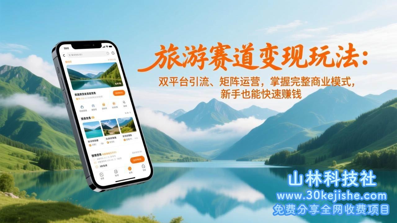 （第219期）旅游赛道变现玩法：双平台引流、矩阵运营，掌握完整商业模式，新手也能快速赚钱！-山林科技社