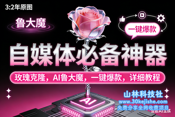 （第117期）玫瑰克隆神器，AI鲁大魔，自媒体必备工具，一键爆款神器，详细教程！-山林科技社
