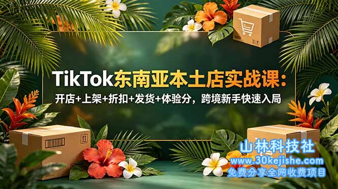 （第128期）TikTok东南亚本土店实战课：开店+上架+折扣+发货+体验分，跨境新手快速入局！-山林科技社