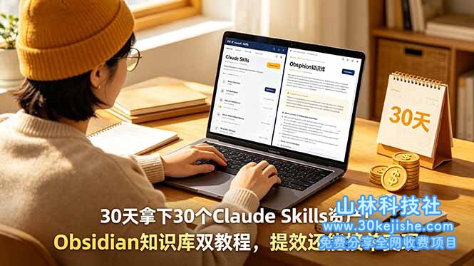 (第56期)30天拿下30个Claude Skills资产!Obsidian知识库双教程,提效还能接单变现!-山林科技社
