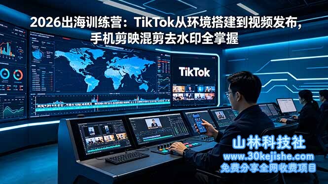 （第64期）2026出海训练营：TikTok从环境搭建到视频发布，手机剪映混剪去水印全掌握！-山林科技社