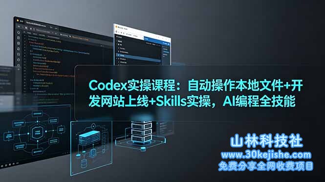 （第111期）Codex实操课程：自动操作本地文件+开发网站上线+Skills实操，AI编程全技能！-山林科技社