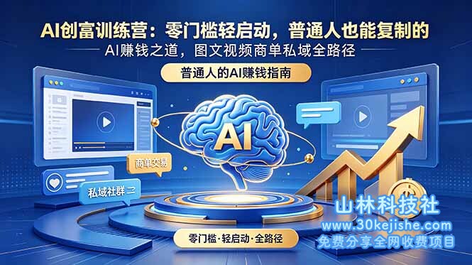 （第33期）AI创富训练营：零门槛轻启动，普通人也能复制的AI赚钱之道，图文视频商单私域全路径！-山林科技社