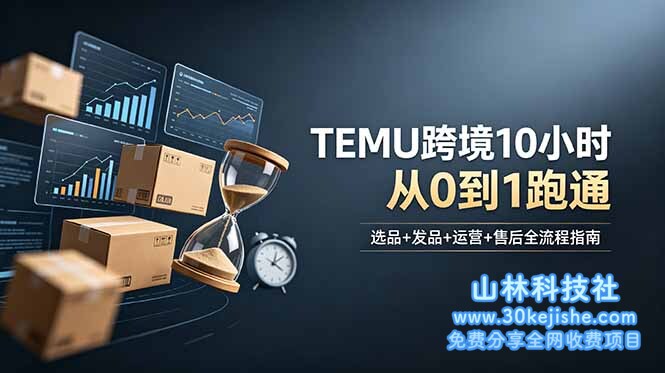 (第13期)想做TEMU跨境但不知从何下手?选品+发品+运营+售后,10小时从0到1跑通!-山林科技社