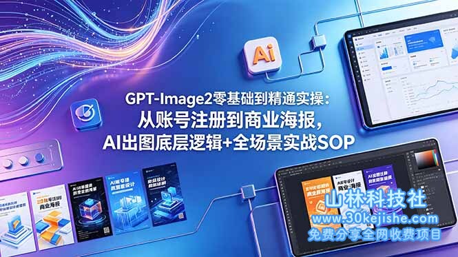 （第98期）GPT-Image2零基础到精通实操：从账号注册到商业海报，AI出图底层逻辑+全场景实战SOP！-山林科技社