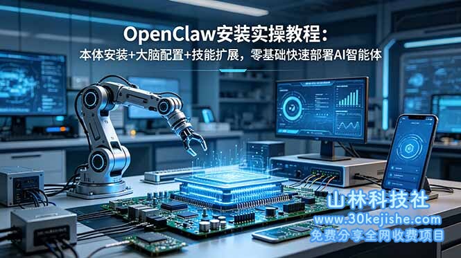 （第130期）OpenClaw安装实操教程：本体安装+大脑配置+技能扩展，零基础快速部署AI智能体！-山林科技社