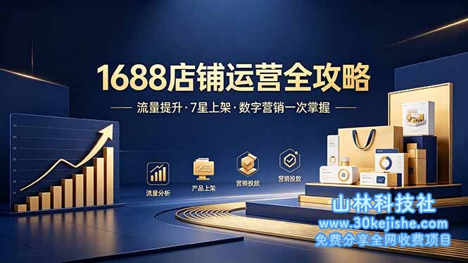 （第136期）1688店铺没流量？产品上架不到7星？数字营销不会投？全套运营技能一次学(更新6月）！-山林科技社
