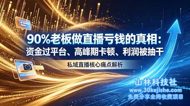 （第83期）做直播亏钱的真相资金过平台、高峰期卡顿利润被抽干 私域直播核心痛点解析！-山林科技社